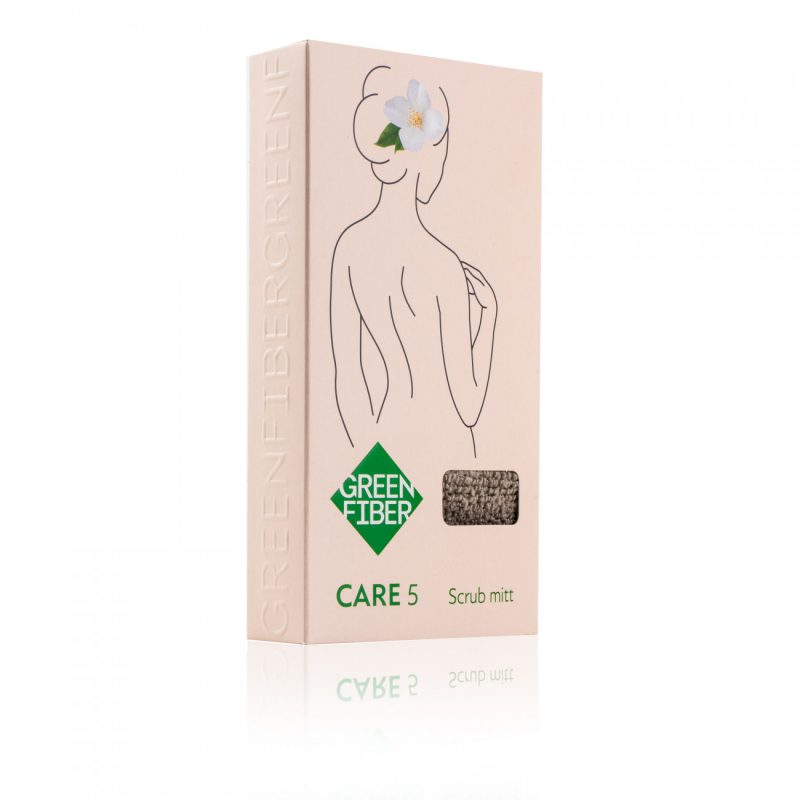 Green Fiber CARE 5, Варежка-скраб для душа, серая